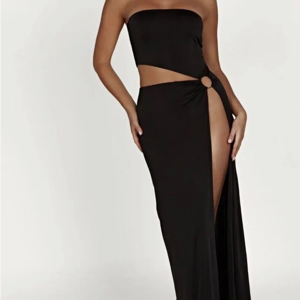 Meshki Black Strapless Cutout Dress